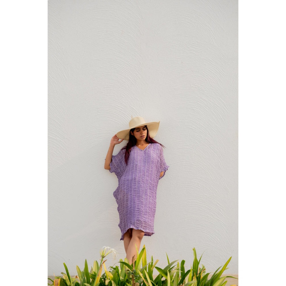 Silai Studio Thistle Lavender Cocoon Kaftan Dress with Inner (Set of 2)