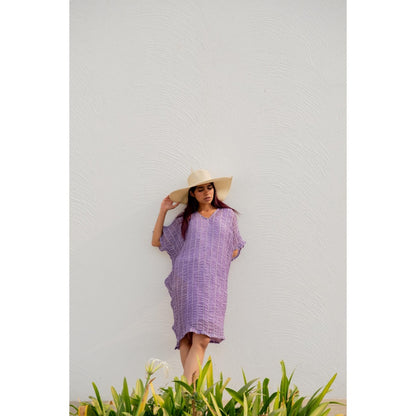 Silai Studio Thistle Lavender Cocoon Kaftan Dress with Inner (Set of 2)