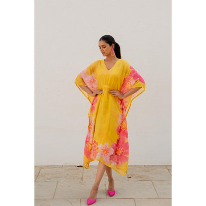 Silai Studio Tuscany Flowers Kaftan Dress with Inner (Set of 2)