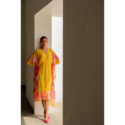 Silai Studio Tuscany Flowers Kaftan Dress with Inner (Set of 2)