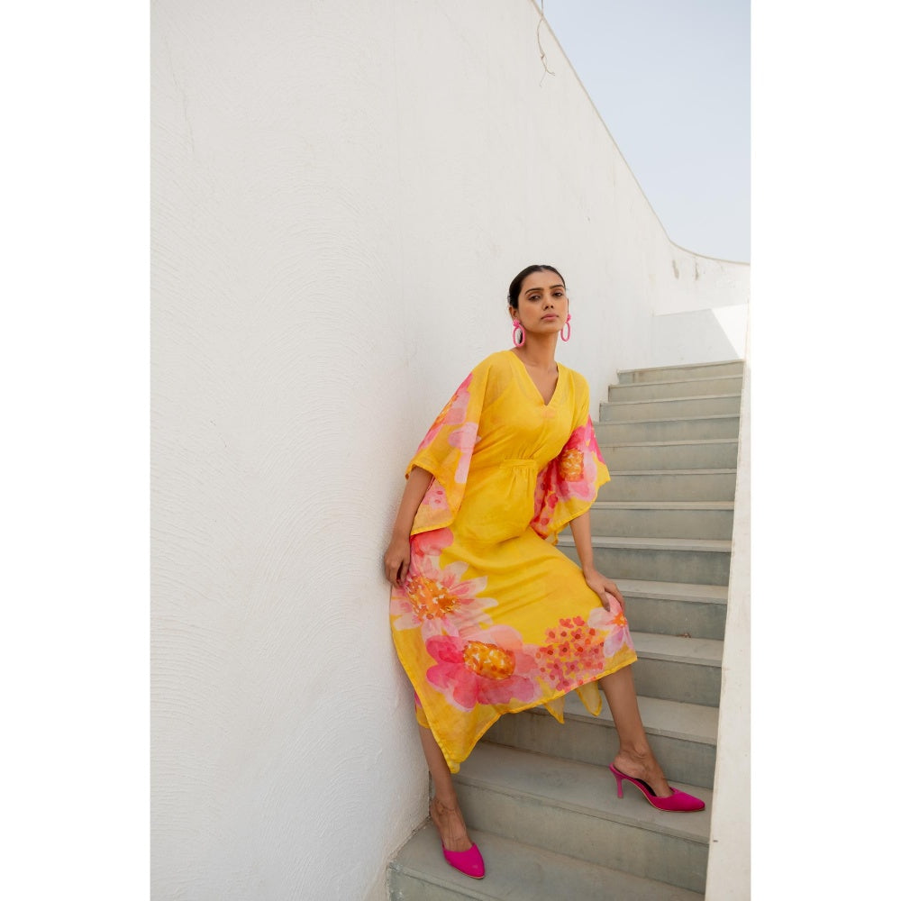 Silai Studio Tuscany Flowers Kaftan Dress with Inner (Set of 2)