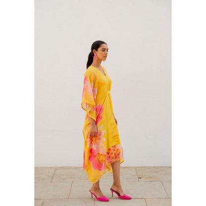 Silai Studio Tuscany Flowers Kaftan Dress with Inner (Set of 2)