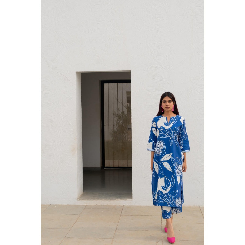 Silai Studio Blue Anaar Kurta