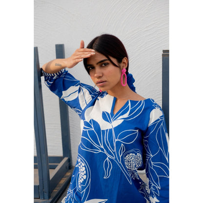Silai Studio Blue Anaar Kurta