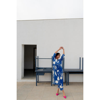 Silai Studio Blue Anaar Kurta