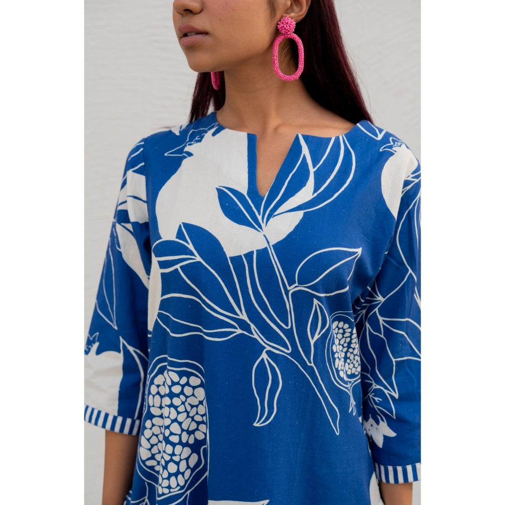 Silai Studio Blue Anaar Kurta