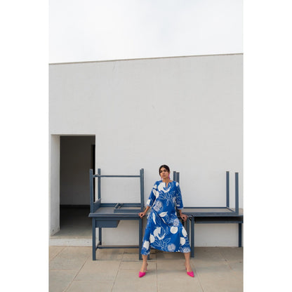 Silai Studio Blue Anaar Kurta