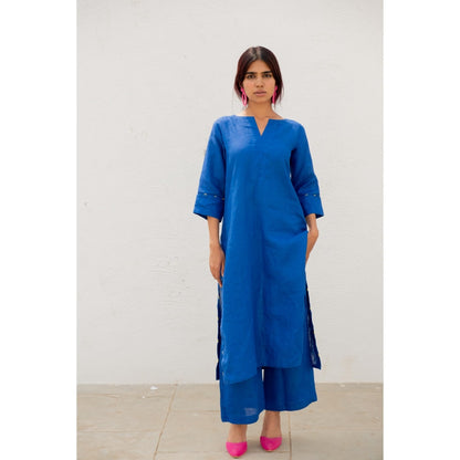 Silai Studio Sapphire Linen Kurta