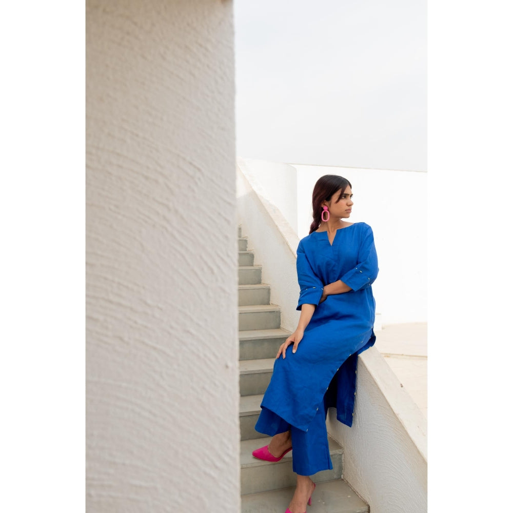 Silai Studio Sapphire Linen Kurta