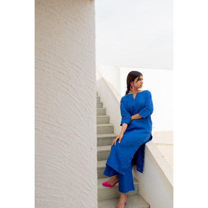 Silai Studio Sapphire Linen Kurta