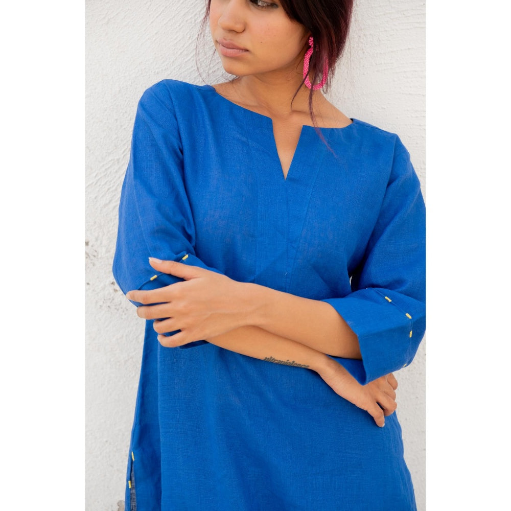 Silai Studio Sapphire Linen Kurta
