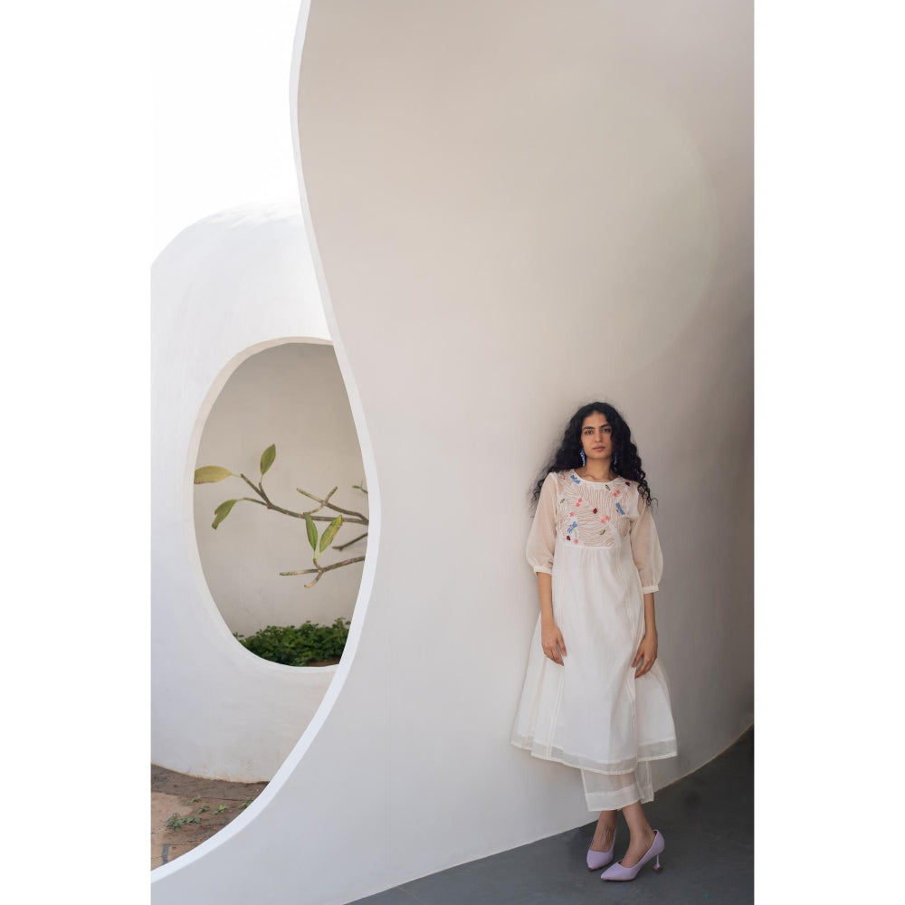 Silai Studio Morning Garden Chanderi Kurta
