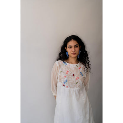 Silai Studio Morning Garden Chanderi Kurta