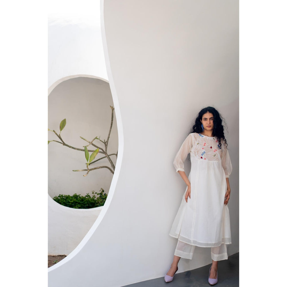 Silai Studio Morning Garden Chanderi Kurta