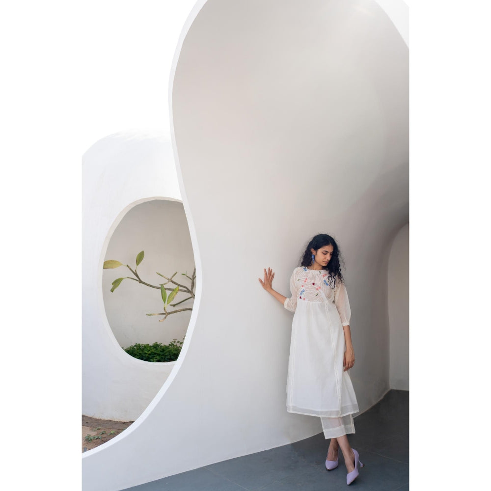Silai Studio Morning Garden Chanderi Kurta