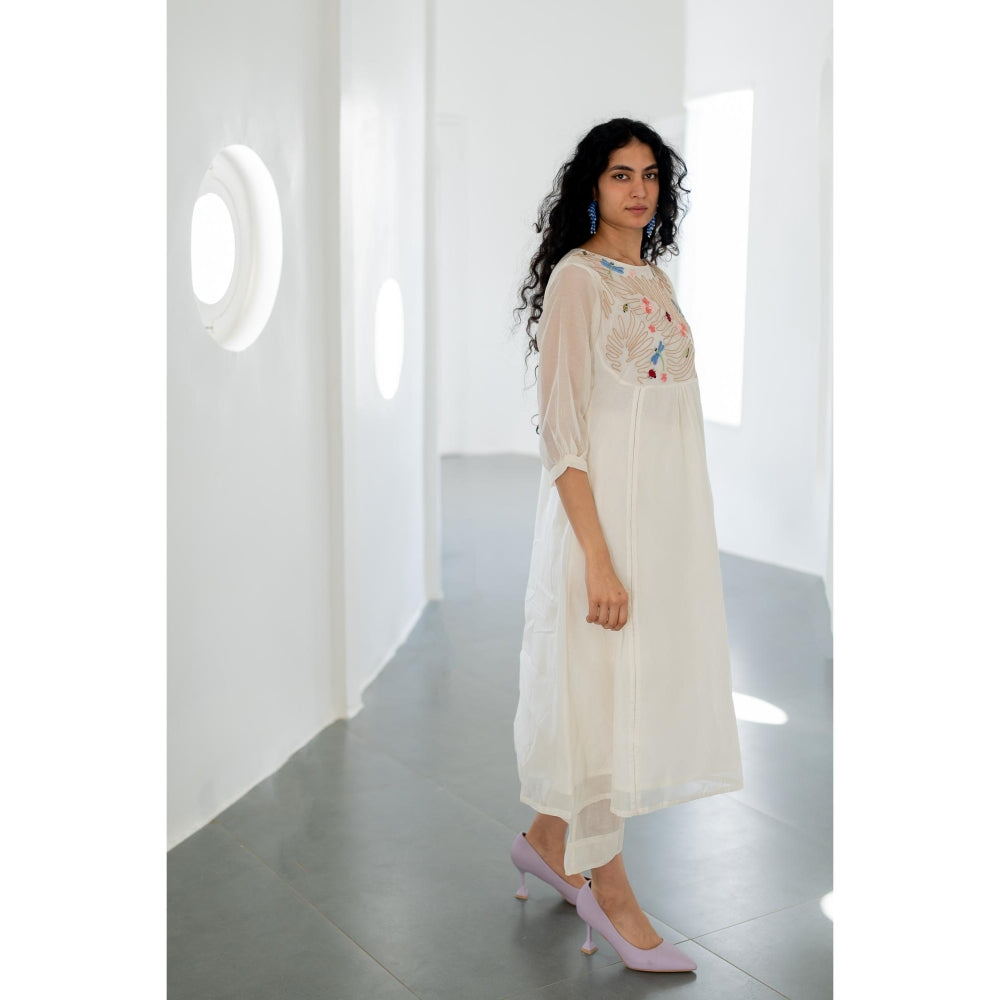 Silai Studio Morning Garden Chanderi Kurta