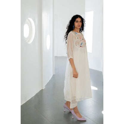 Silai Studio Morning Garden Chanderi Kurta