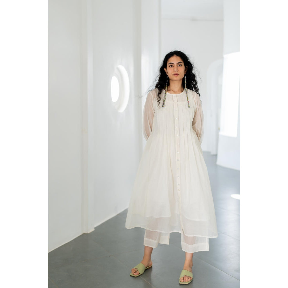 Silai Studio Dewy Mist Pleated Kurta with Inner (Set of 2)