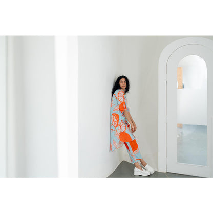Silai Studio Mandarin Print Cotton Kurta