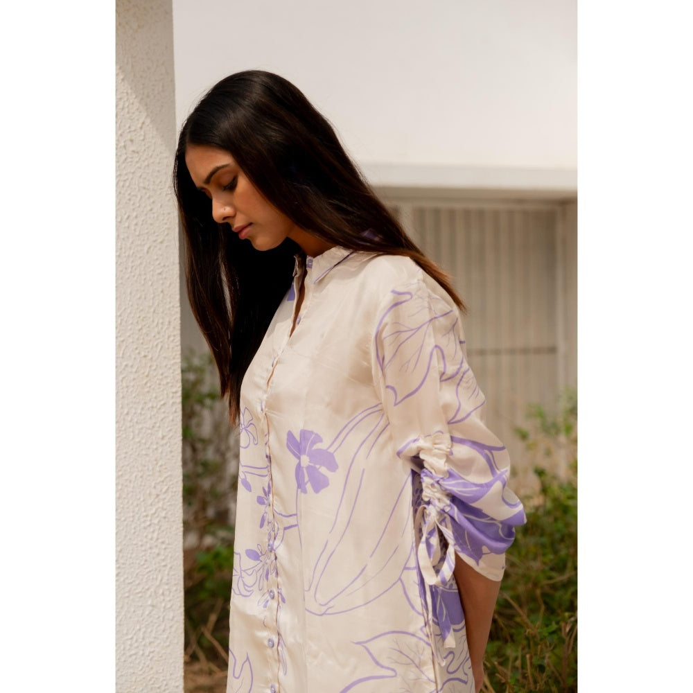 Silai Studio Beige Papeeta Kurta with Pant (Set of 2)