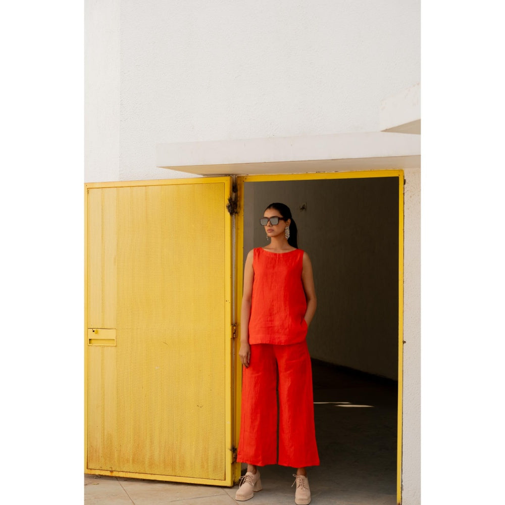 Silai Studio Scarlet Linen Co-Ord (Set of 2)