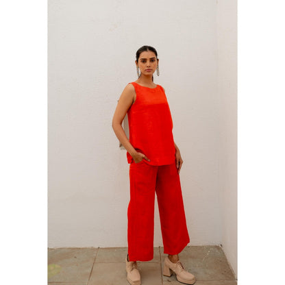 Silai Studio Scarlet Linen Co-Ord (Set of 2)