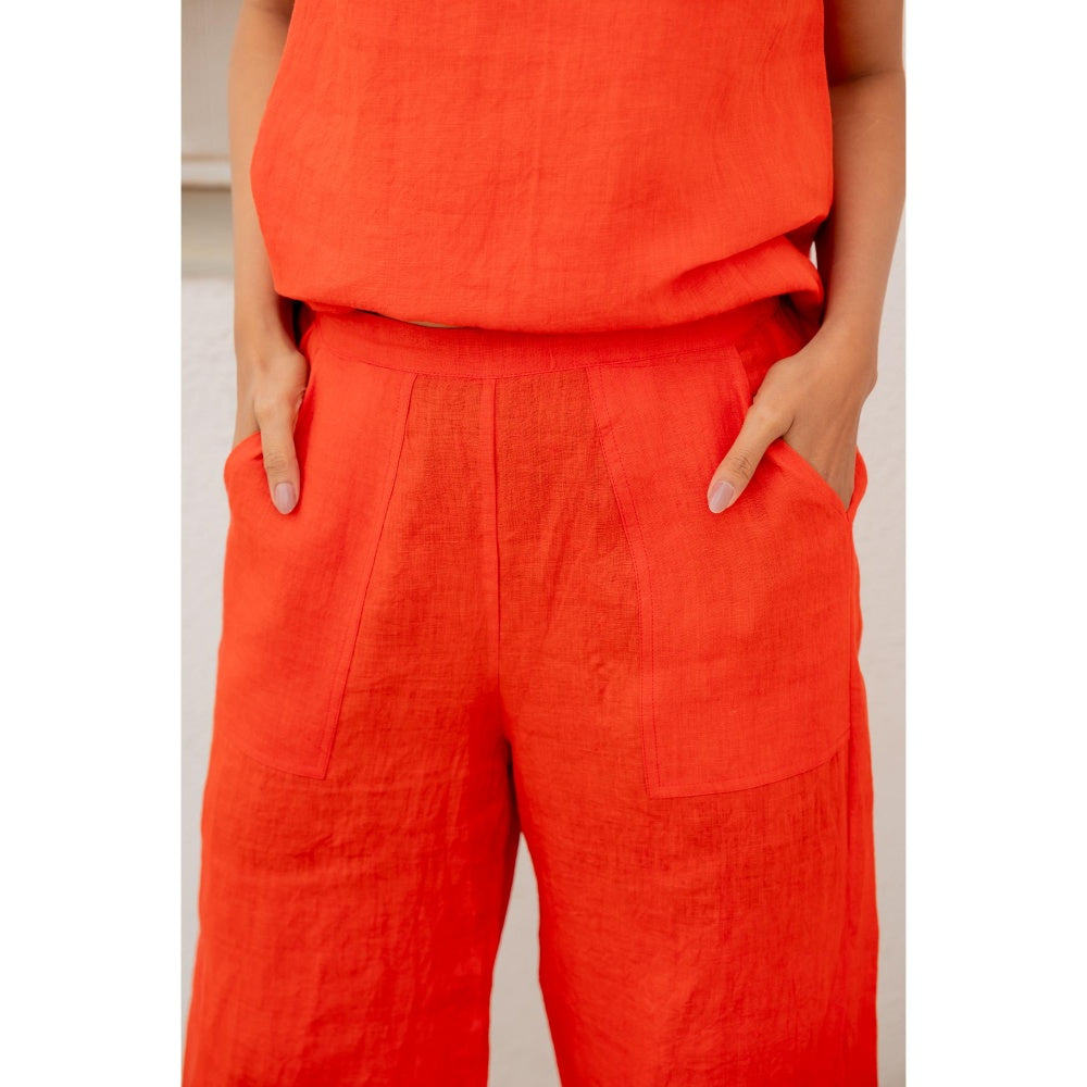 Silai Studio Scarlet Linen Co-Ord (Set of 2)