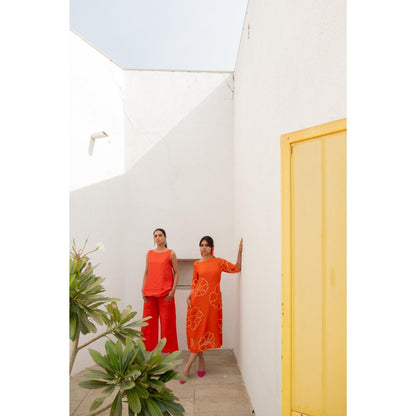 Silai Studio Scarlet Linen Co-Ord (Set of 2)
