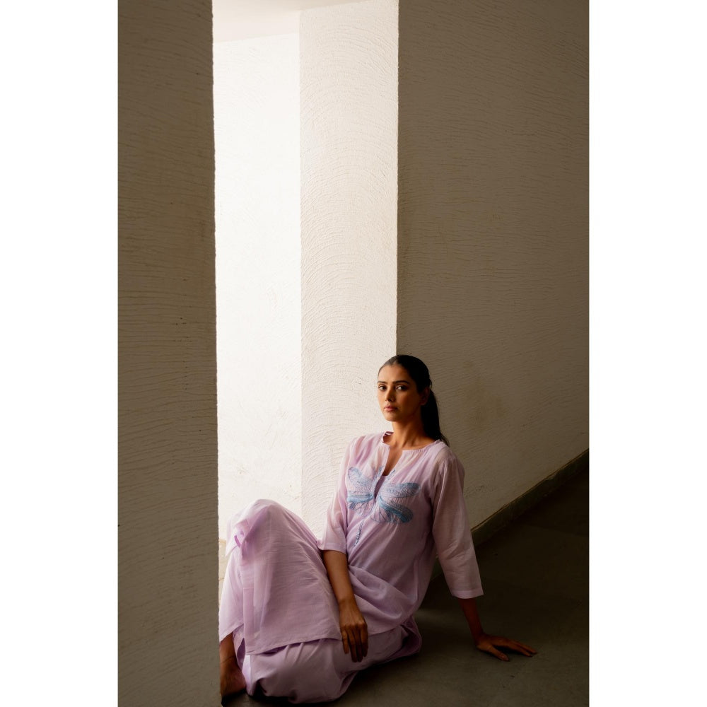 Silai Studio Dragonfly On A Thistle Kurta with Palazzo (Set of 2)
