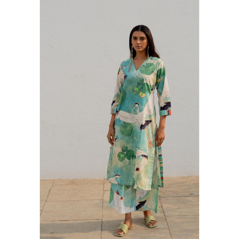 Silai Studio Birds Eye View Kurta with Palazzo (Set of 2)