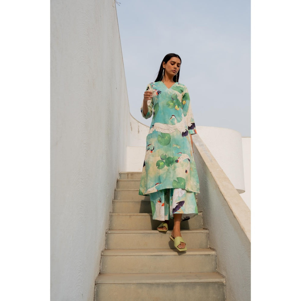 Silai Studio Birds Eye View Kurta with Palazzo (Set of 2)
