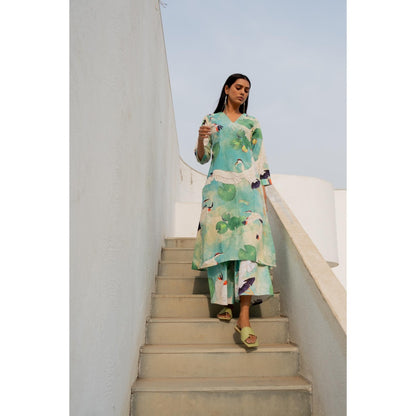 Silai Studio Birds Eye View Kurta with Palazzo (Set of 2)