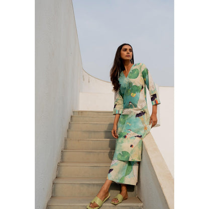 Silai Studio Birds Eye View Kurta with Palazzo (Set of 2)
