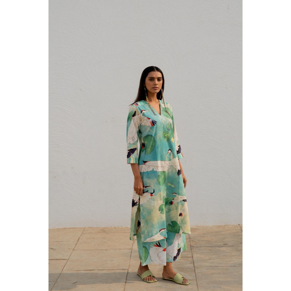 Silai Studio Birds Eye View Kurta with Palazzo (Set of 2)
