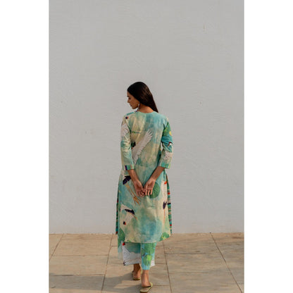 Silai Studio Birds Eye View Kurta with Palazzo (Set of 2)
