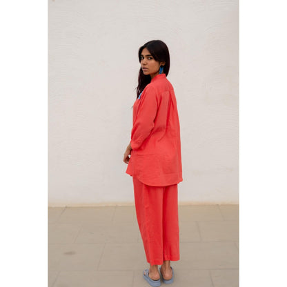 Silai Studio Coral Embroidered Co-Ord (Set of 2)