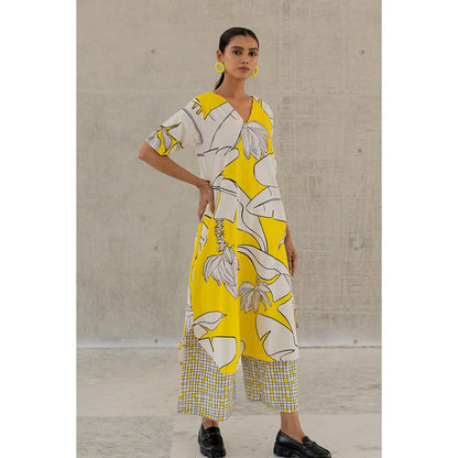 Silai Studio Plantain Orchard Printed Kurta and Palazzo (Set of 2)