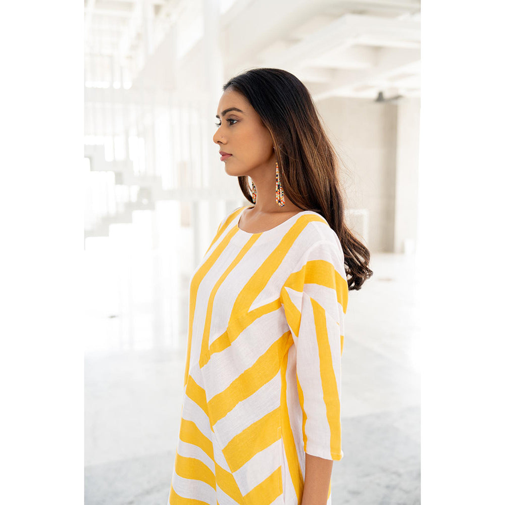 Silai Studio Pink Lemonade Striped Dress