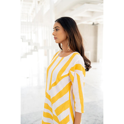 Silai Studio Pink Lemonade Striped Dress
