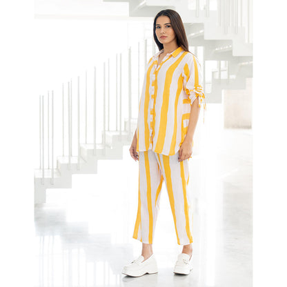 Silai Studio Yellow Lemonade Stripes Co-Ord (Set of 2)