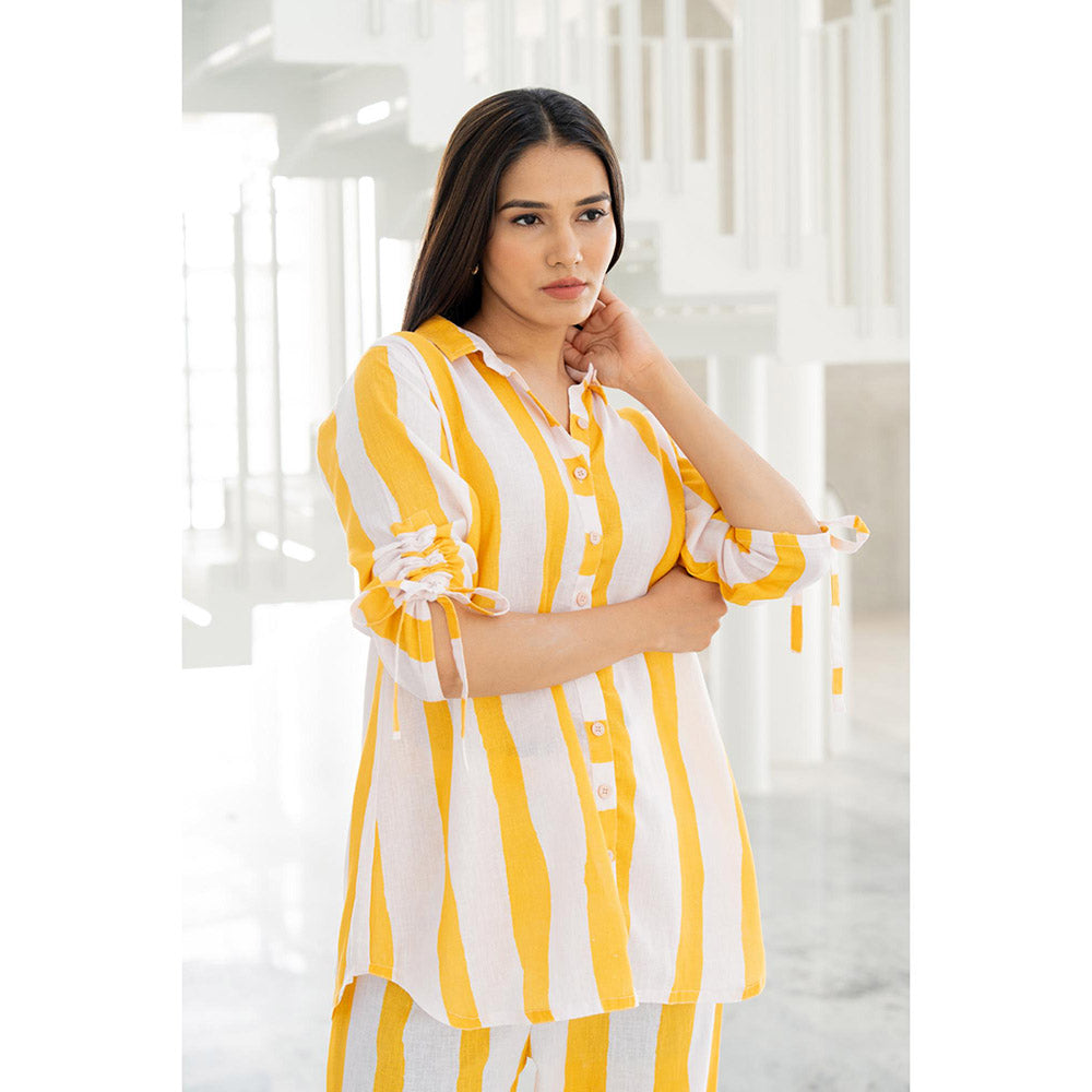 Silai Studio Yellow Lemonade Stripes Co-Ord (Set of 2)