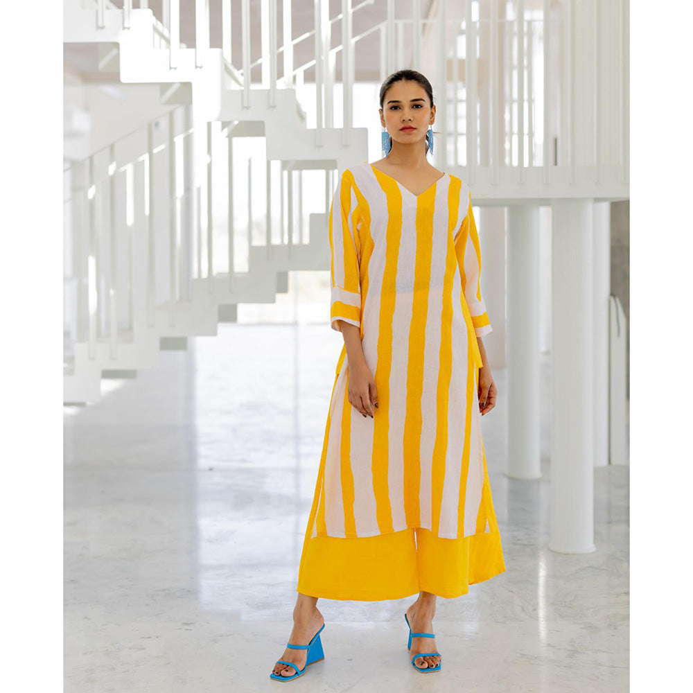 Silai Studio Lemonberry Box Slit Stripes Kurta