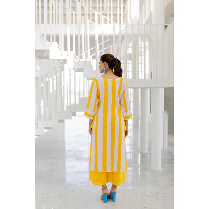 Silai Studio Lemonberry Box Slit Stripes Kurta