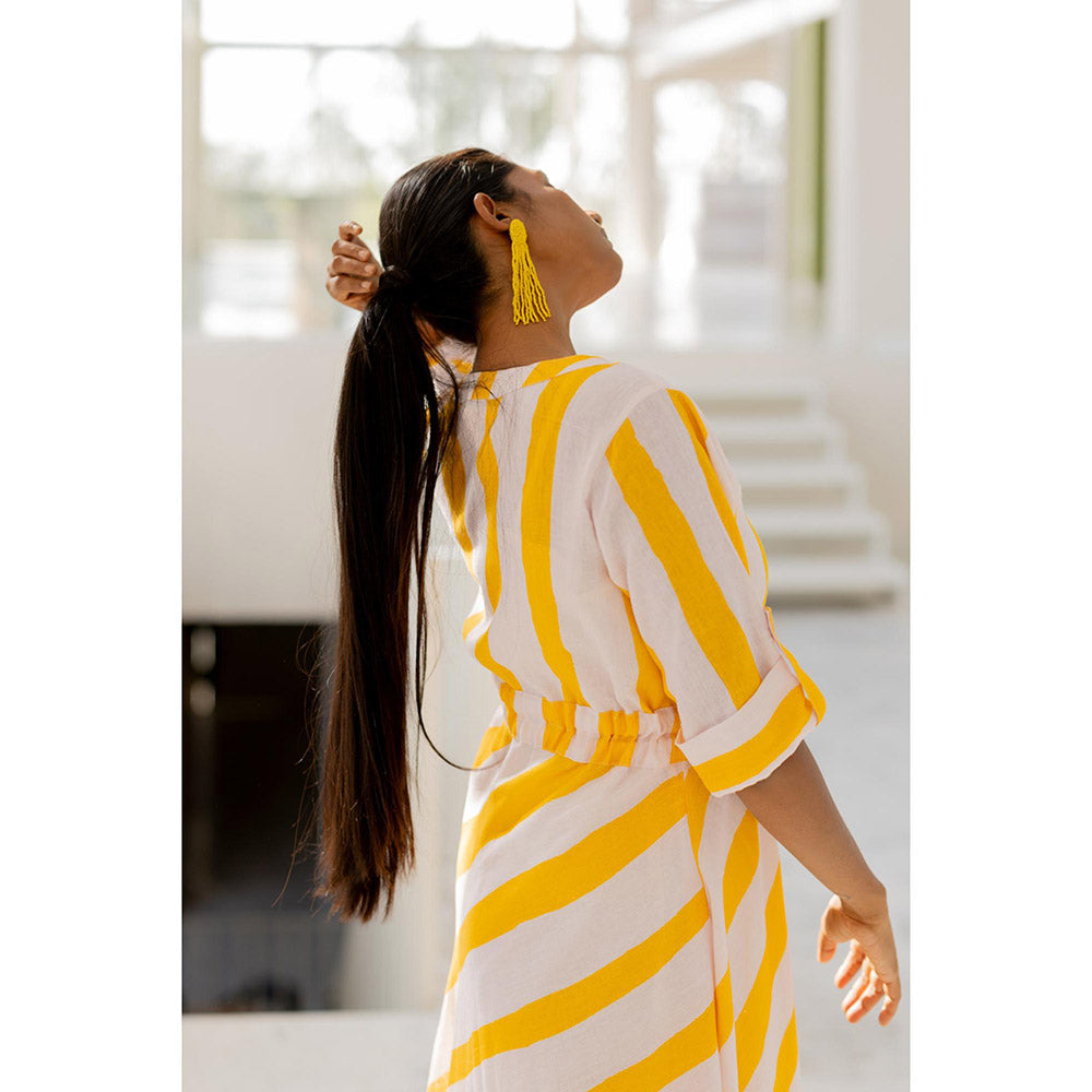 Silai Studio Lemonberry Draw Stripes Dress