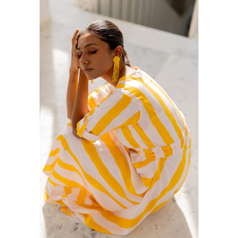 Silai Studio Lemonberry Draw Stripes Dress