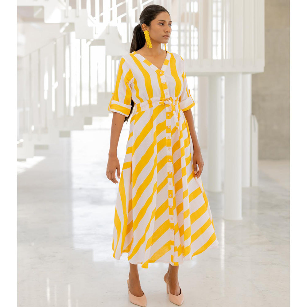 Silai Studio Lemonberry Draw Stripes Dress