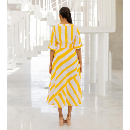 Silai Studio Lemonberry Draw Stripes Dress