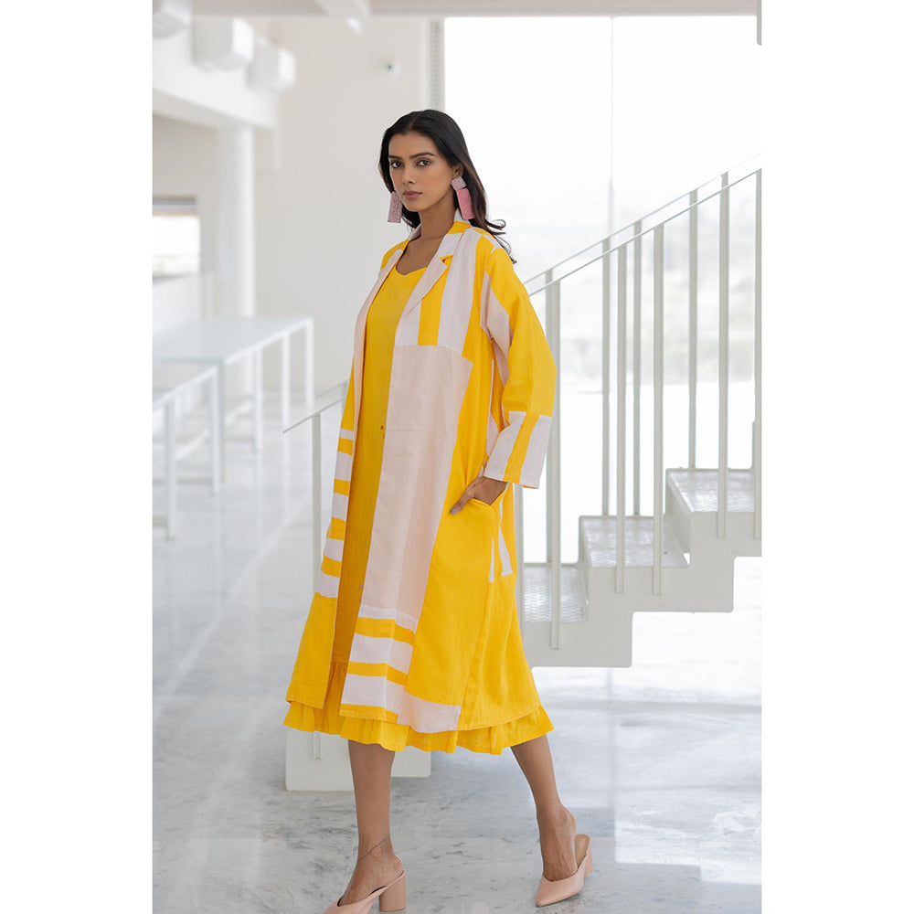 Silai Studio Lemons and Candies Stripes Jacket and Dress (Set of 2)