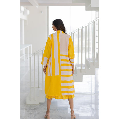 Silai Studio Lemons and Candies Stripes Jacket and Dress (Set of 2)