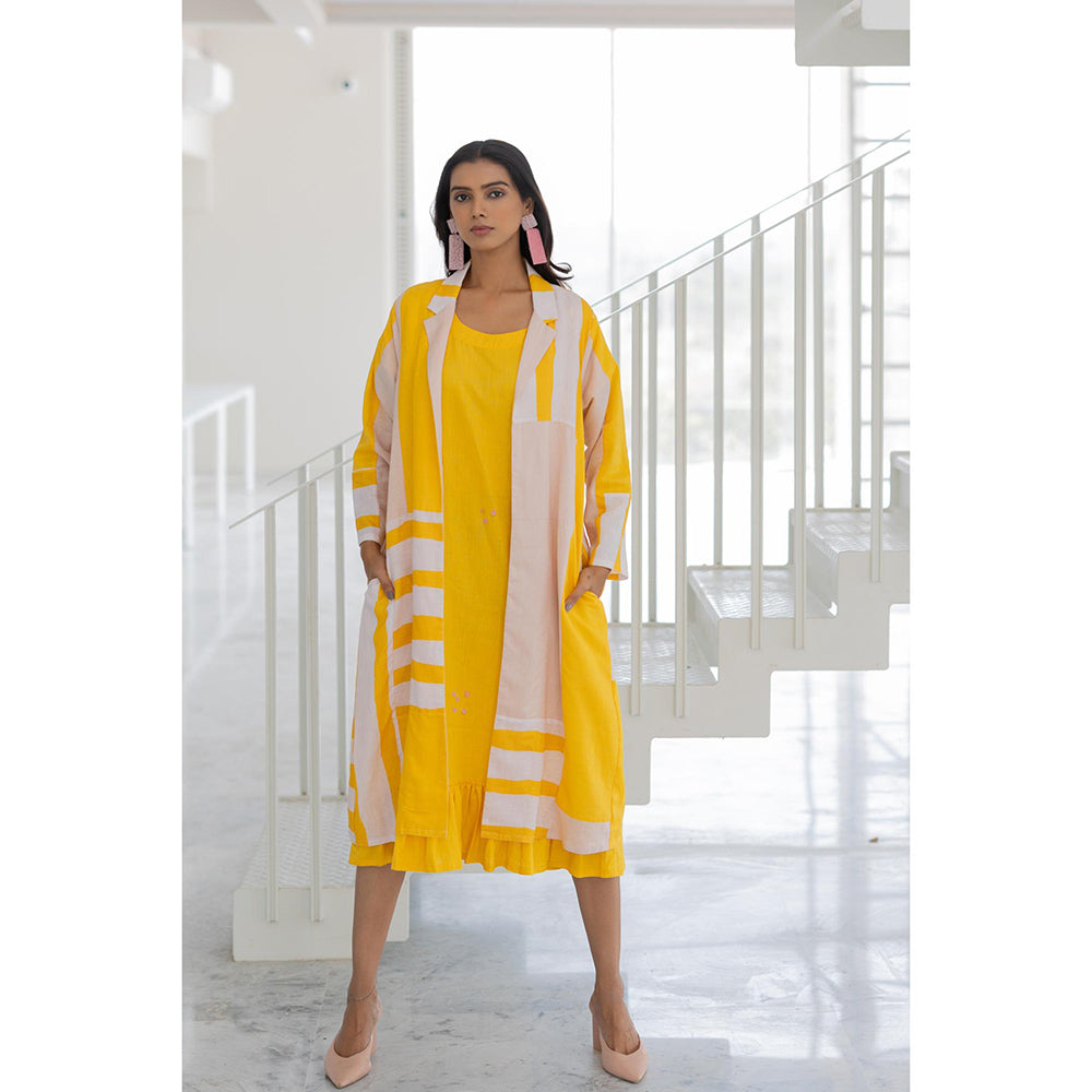 Silai Studio Lemons and Candies Ruffle Hem Dress